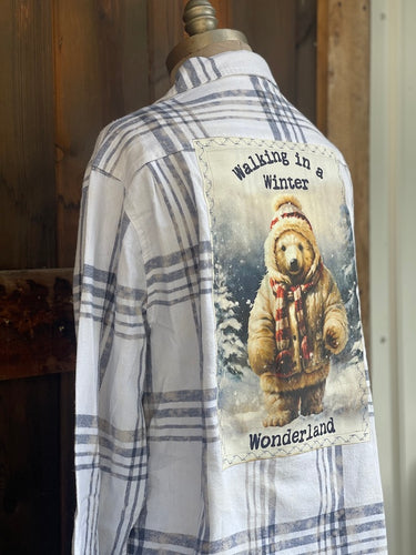 WINTER WONDERLAND Holiday Flannel- Snowburst White